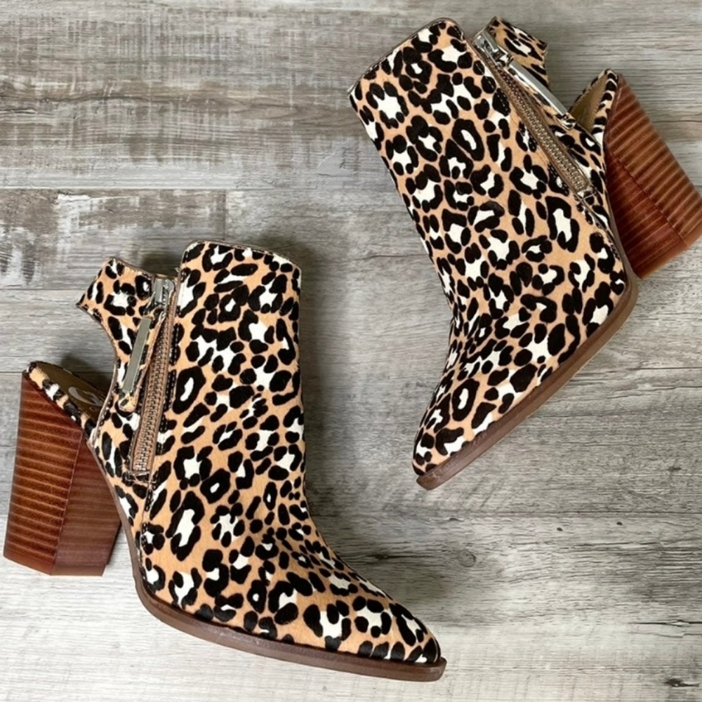 Animal print booties